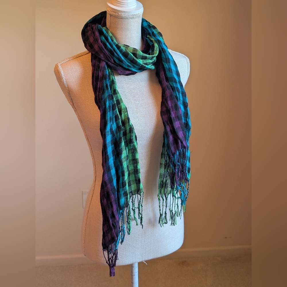 Colorful Checkered Women's Scarf
